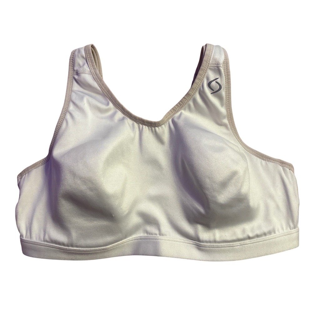 Moving Comfort Womens White Underwire Sports Bra Racerback High Impact, Size 36D